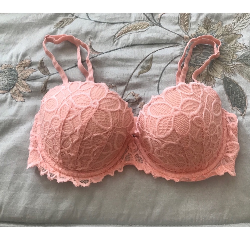 PINK Light Pink Lace Bra